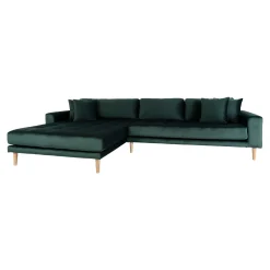 Lido Lounge Sofa aus grünem Samt mit Kissen