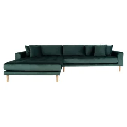 Lido Lounge Sofa aus grünem Samt mit Kissen