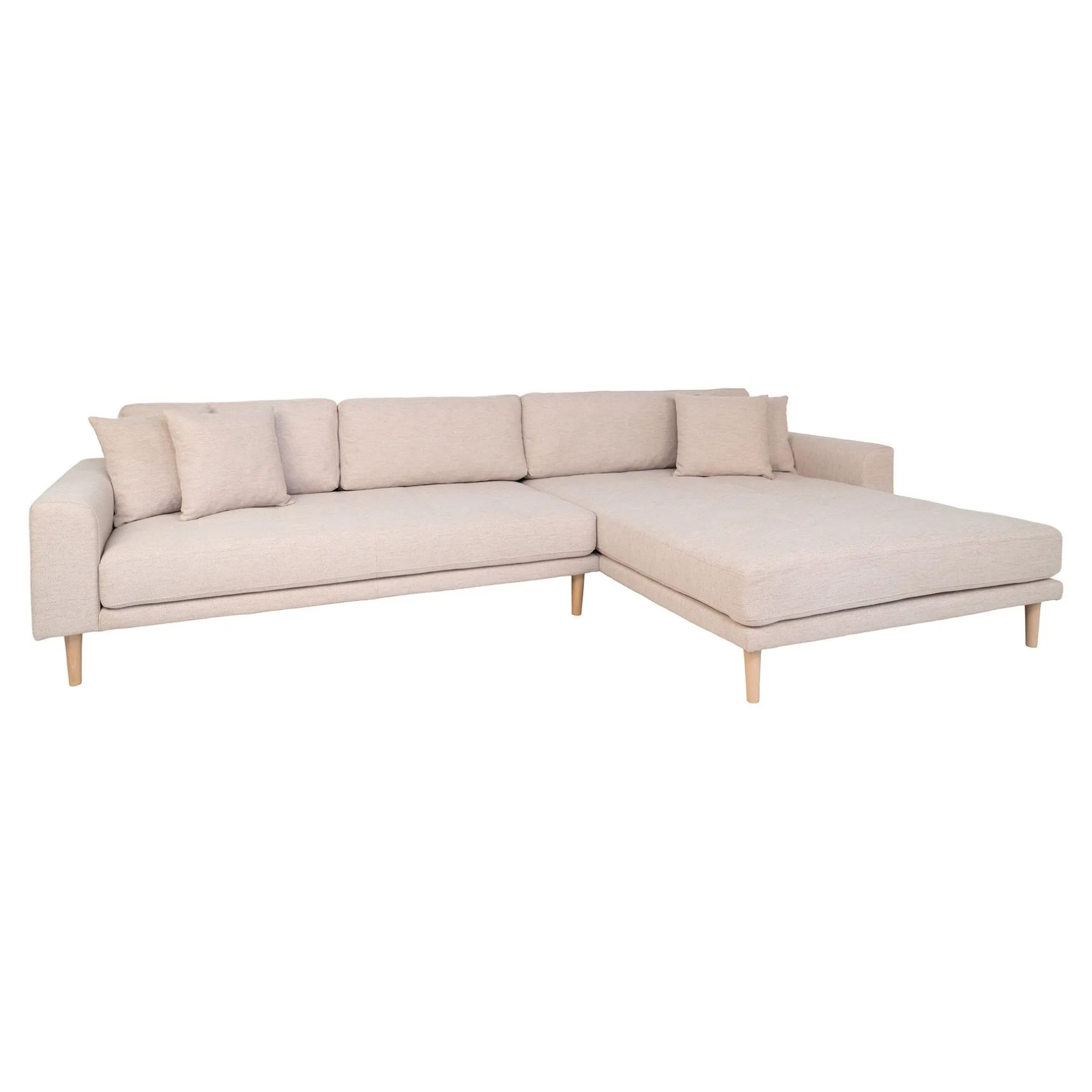 Lido Lounge Sofa - WAAR | Sand, 4 Kissen, Holzbeine