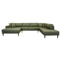 Lido Olive Grün U-Sofa Open End mit 4 Kissen