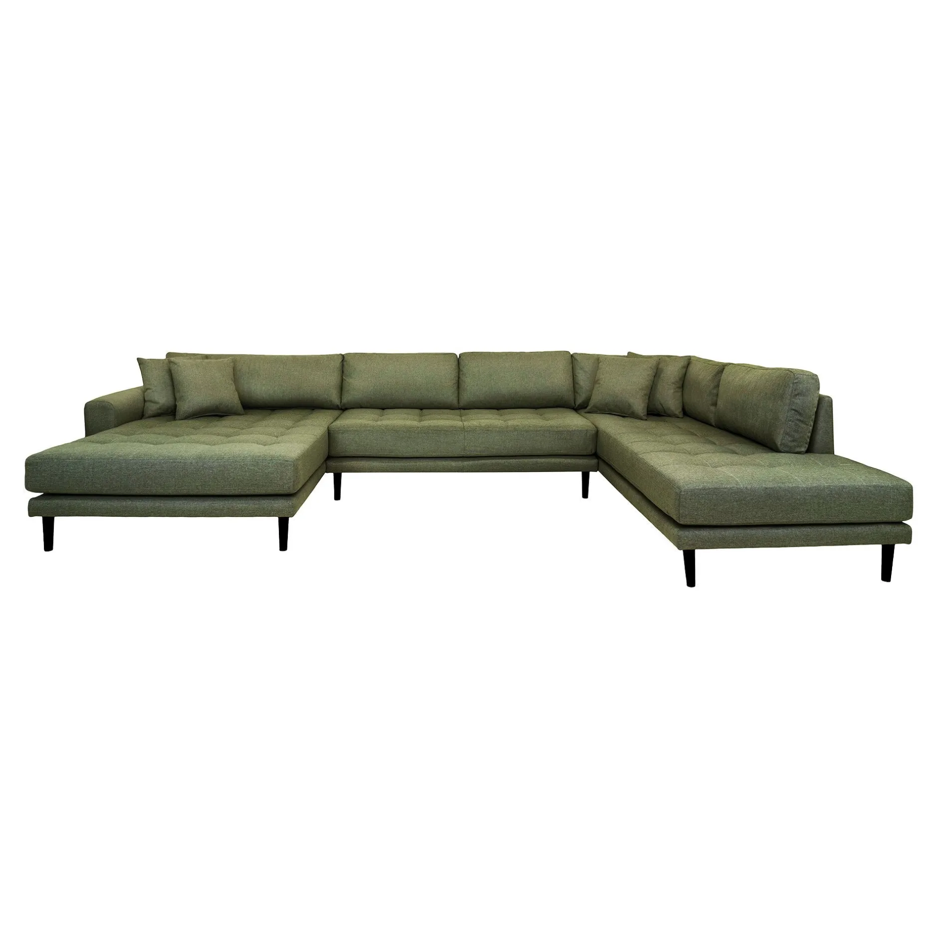 Lido Olive Grün U-Sofa Open End mit 4 Kissen