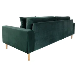 Lido 3-Sitzer Sofa - 210x93x76cm - dunkelgrüner Velours