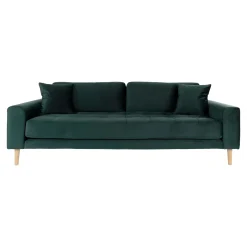 Lido 3-Sitzer Sofa - 210x93x76cm - dunkelgrüner Velours