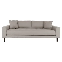 Lido Stone 3-Sitzer Sofa mit schwarzen Holzbeinen