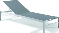 Liegestuhl Dolce Gescova - Aluminium mattweiß, Textilene grau