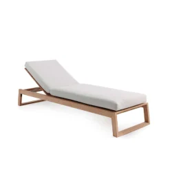 Liegestuhl Island Gescova - Massiv Teakholz - 208x72x43 cm - Grau