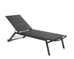 Liegestuhl Maia Mallorca Sunlounger - Aluminium, Textil - 70x190cm - Schwarz