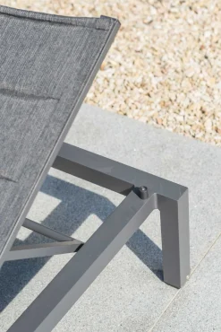 Liege Tremezzo Aluminium Anthrazit Textilene Dunkelgrau - Verstellbar - Mobil
