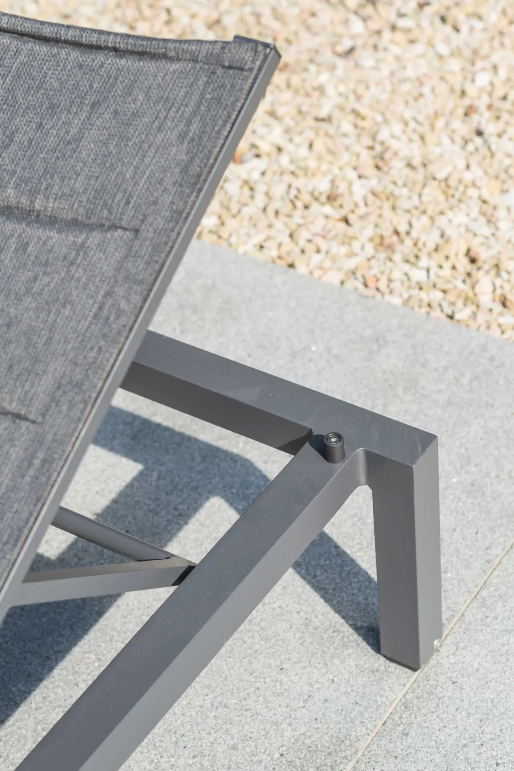 Liege Tremezzo Aluminium Anthrazit Textilene Dunkelgrau - Verstellbar - Mobil