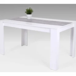 Lillie Esstisch 140x80 cm-weiß/Beton