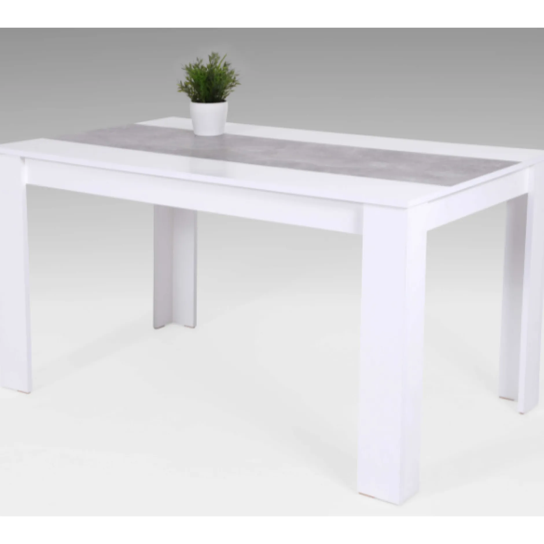 Lillie Esstisch 140x80 cm-weiß/Beton