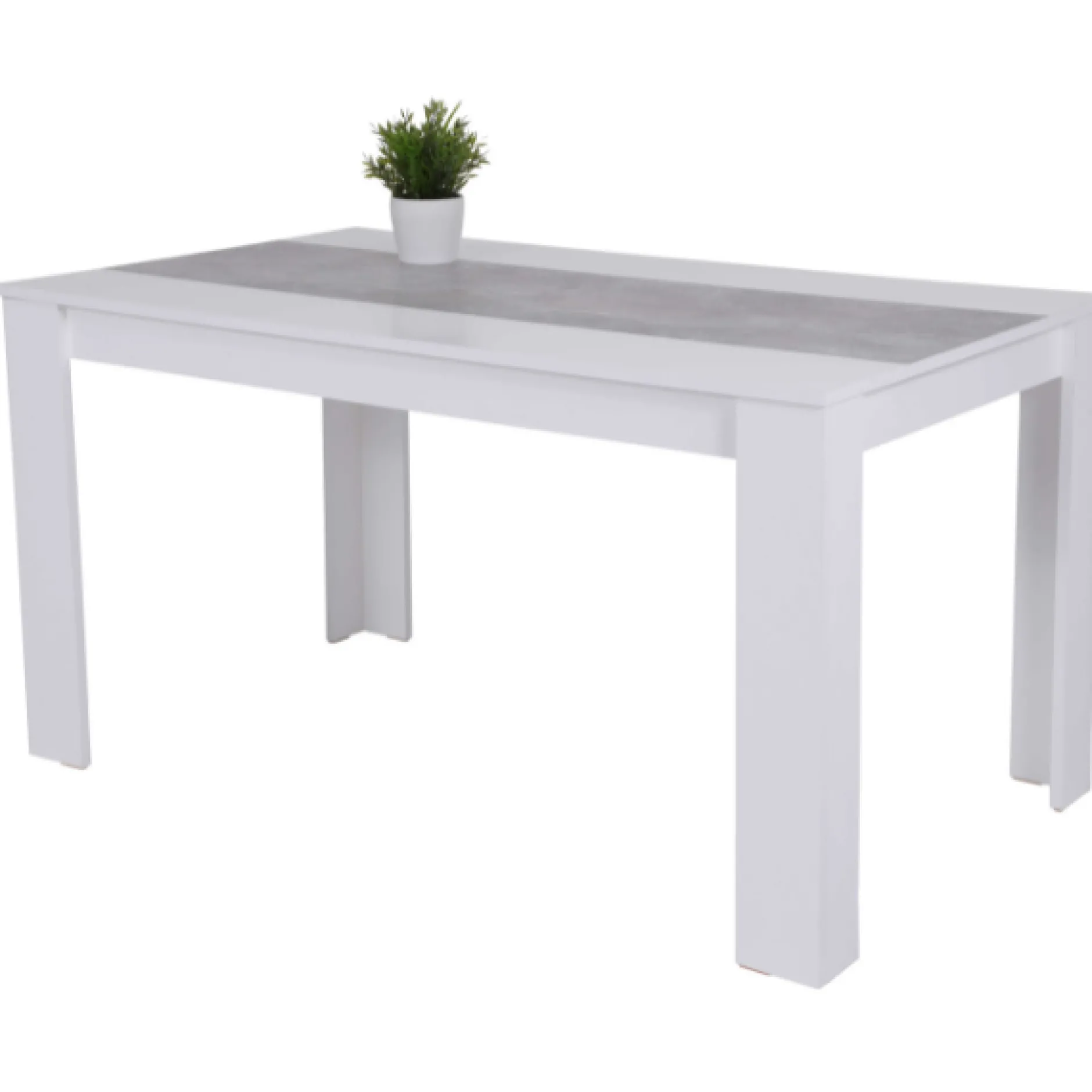 Lillie Esstisch 140x80 cm-weiß/Beton