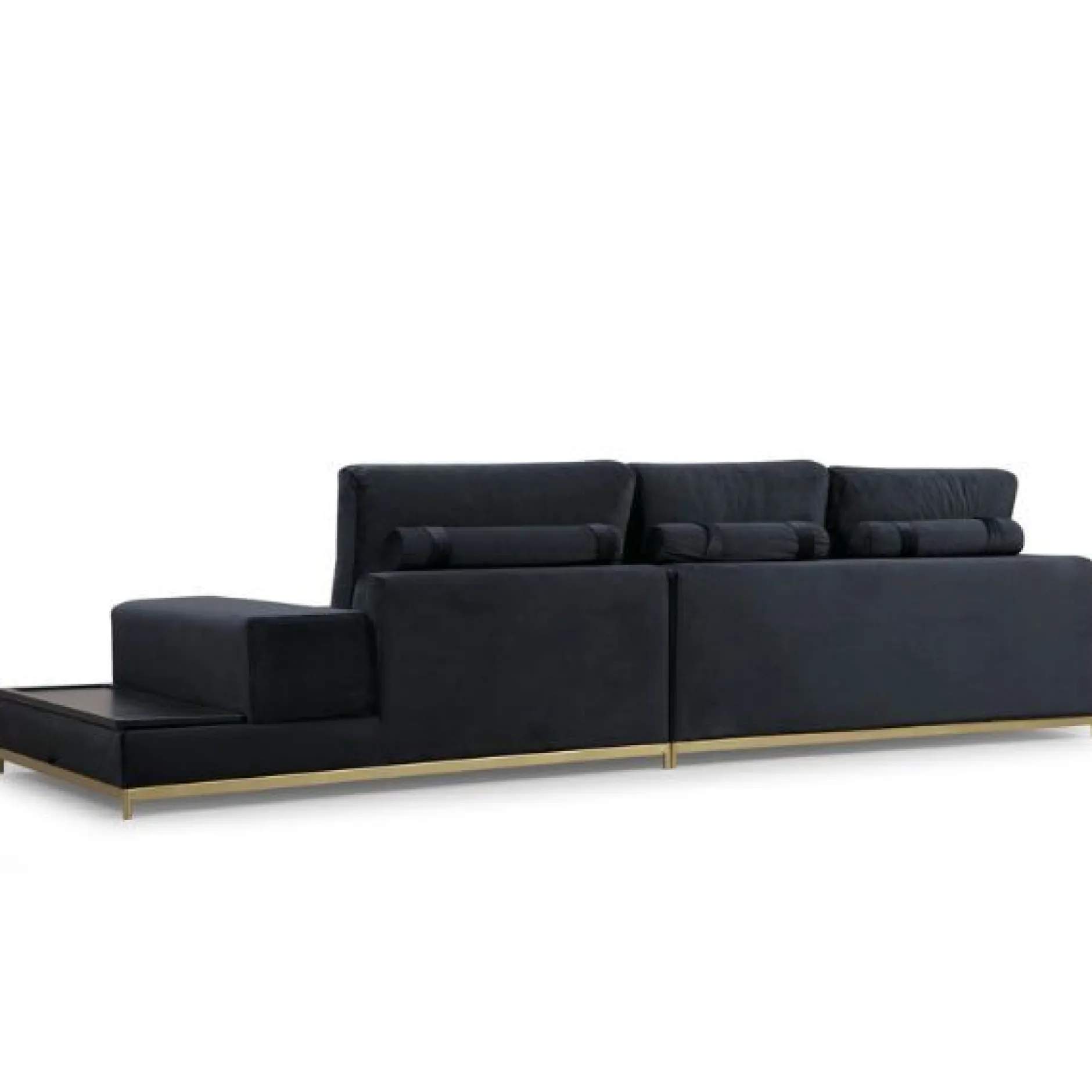Line 4-Sitzer-Sofa | BUCHENHOLZ / SPANPLATTE | Schwarz, Gold