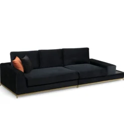 Line 4-Sitzer-Sofa | BUCHENHOLZ / SPANPLATTE | Schwarz, Gold