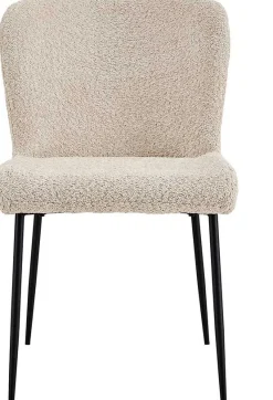 Lisa Bouclé beige Stuhl - Metallbeine, H 85 x B-L 50 x T-P 62 cm