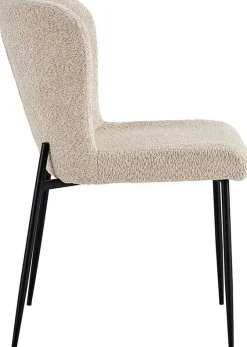 Lisa Bouclé beige Stuhl - Metallbeine, H 85 x B-L 50 x T-P 62 cm