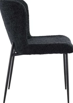 Lisa Bouclé Dunkelgrauer Stuhl - Metallbeine, H 85 x B-L 50 x T-P 62 cm