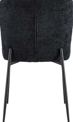 Lisa Bouclé Dunkelgrauer Stuhl - Metallbeine, H 85 x B-L 50 x T-P 62 cm
