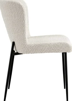 Lisa Bouclé Ecru Stuhl - Metallbeine, H 85 x B-L 50 x T-P 62 cm