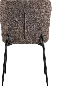 Lisa Bouclé Sandfarbener Stuhl - Metallbeine, H 85 x B-L 50 x T-P 62 cm