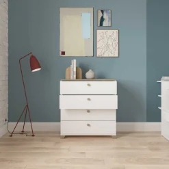 Liva-Kronberg Kommode Eiche/Mattweiß