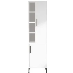 Locelso Mehrzweckschrank Weiß Melamin 18mm Dicke Metallrahmen