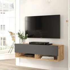Locelso TV Stand | 100% Melamin | Anthrazit | Schwebend | 100x29cm
