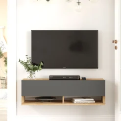 Locelso TV Stand | 100% Melamin | Anthrazit | Schwebend | 100x29cm