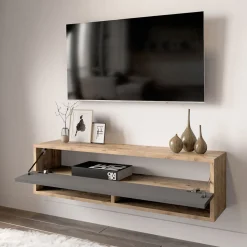 Locelso TV Stand | 100% Melamin | Anthrazit | Schwebend | 100x29cm
