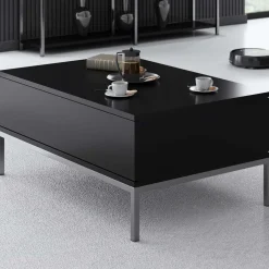 Lord Couchtisch | 100 % MELAMIN | Schwarz, Silber