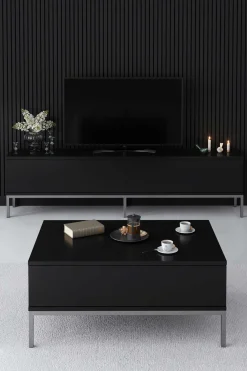 Lord Couchtisch | 100 % MELAMIN | Schwarz, Silber