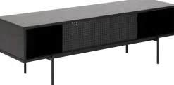 Lowboard Angus 140 cm mit Schiebetür - schwarz