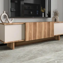 Lowboard Diana - 100% MELAMINE - Beige - 180 x 50 x 33 cm