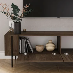 Lowboard Herman - 100% MELAMINE - Nussbaum - 160 x 45,6 x 31,4 cm