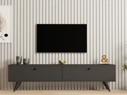 Lowboard Paris - 100% MELAMINE - Anthrazit - 160 x 40 x 25 cm