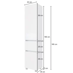 LunaBadezimmer : Spiegelschrank, Doppelwaschbecken, 2x Säulenschrank - Anthrazit/Eiche
