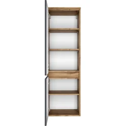 LunaBadezimmer : Spiegelschrank, Doppelwaschbecken, Säulenschrank - anthrazit/ocker
