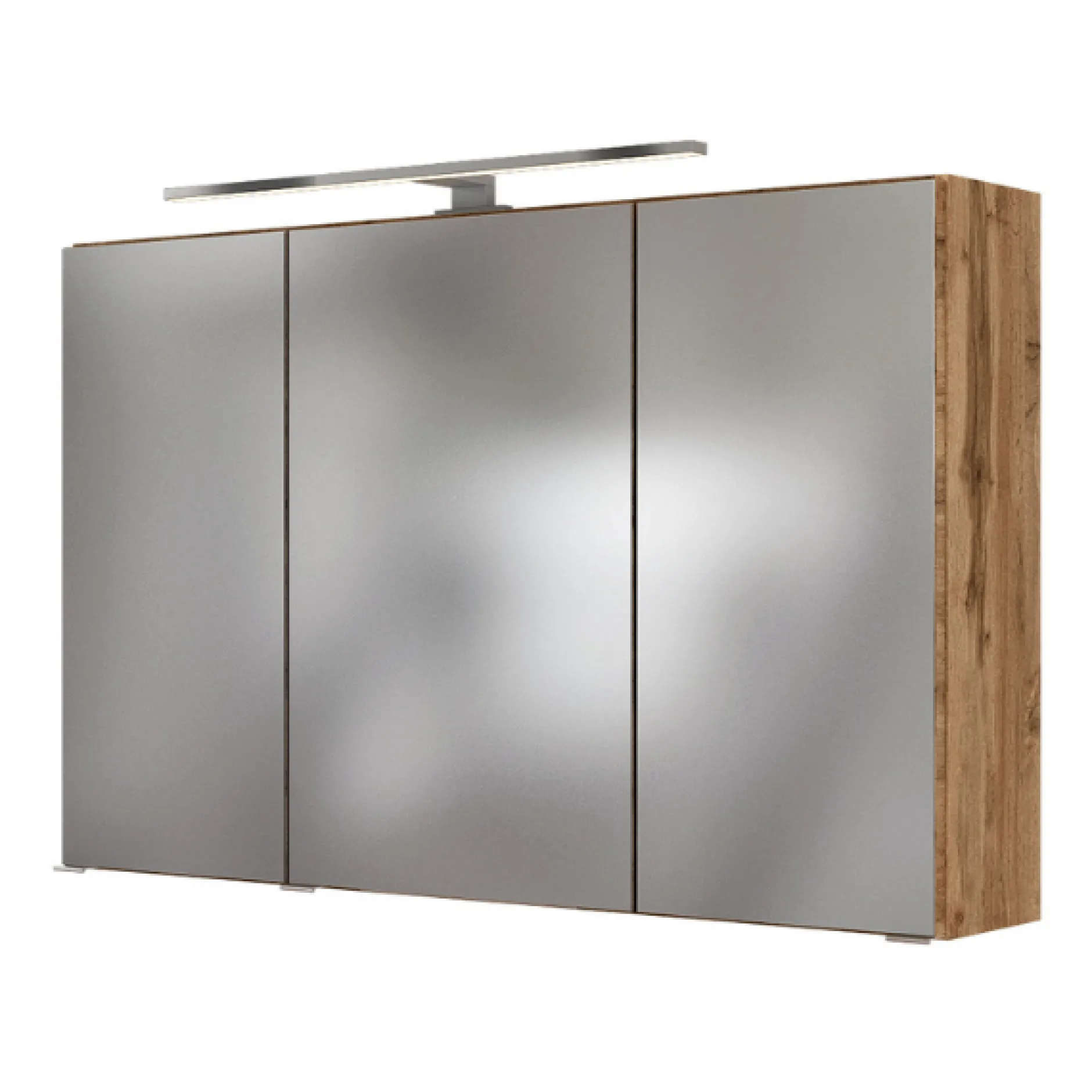 LunaBadezimmer : Spiegelschrank, Waschbeckenschrank, 2x Säulenschrank - Anthrazit/Eiche