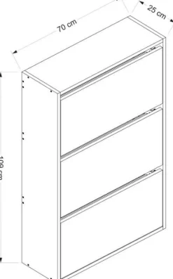 Lupa 3 Schuhschrank | 70x25x109cm | Hängemodell | Weiß