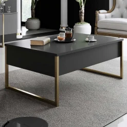 Luxe C Couchtisch | 100 % MELAMIN | Anthrazit, Gold