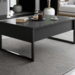 Luxe C Couchtisch | 100 % MELAMIN | Anthrazit, Schwarz