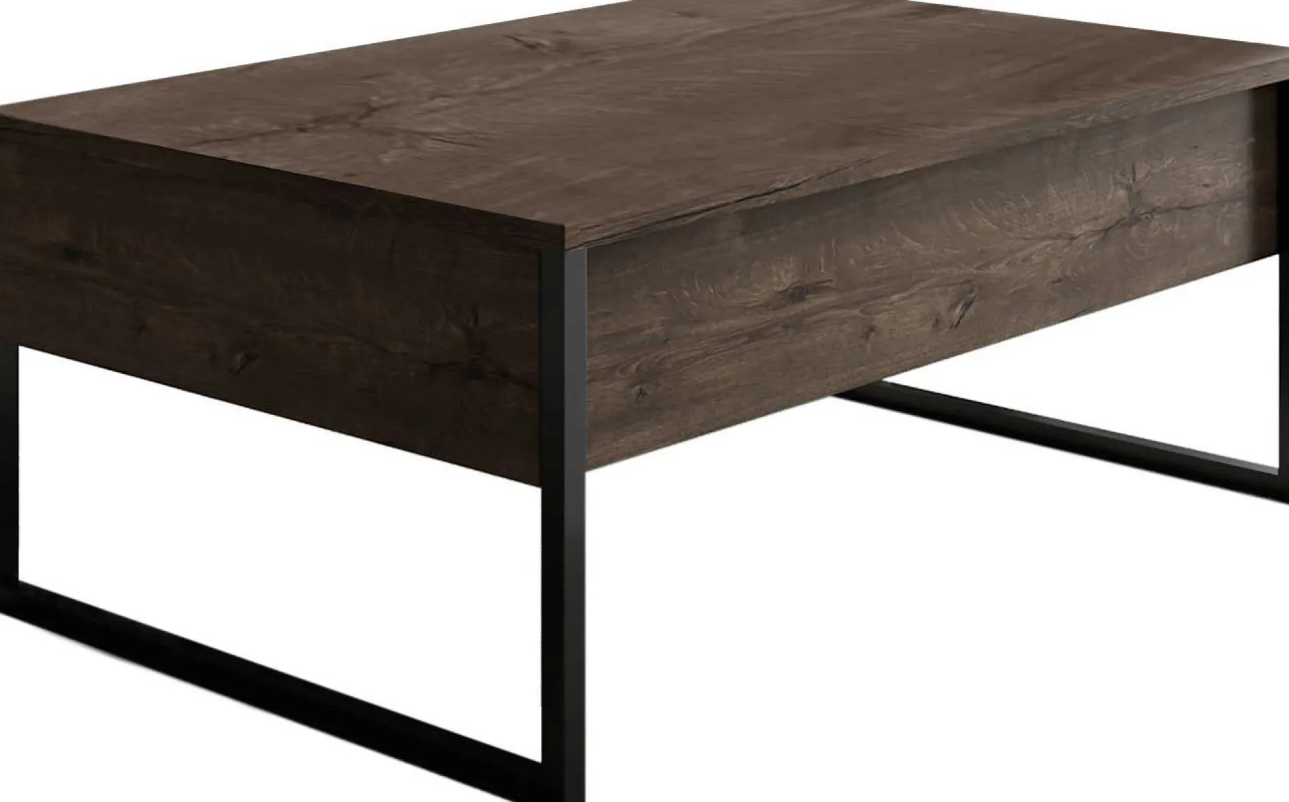 Luxe C Couchtisch | 100 % MELAMIN | Walnuss, Schwarz