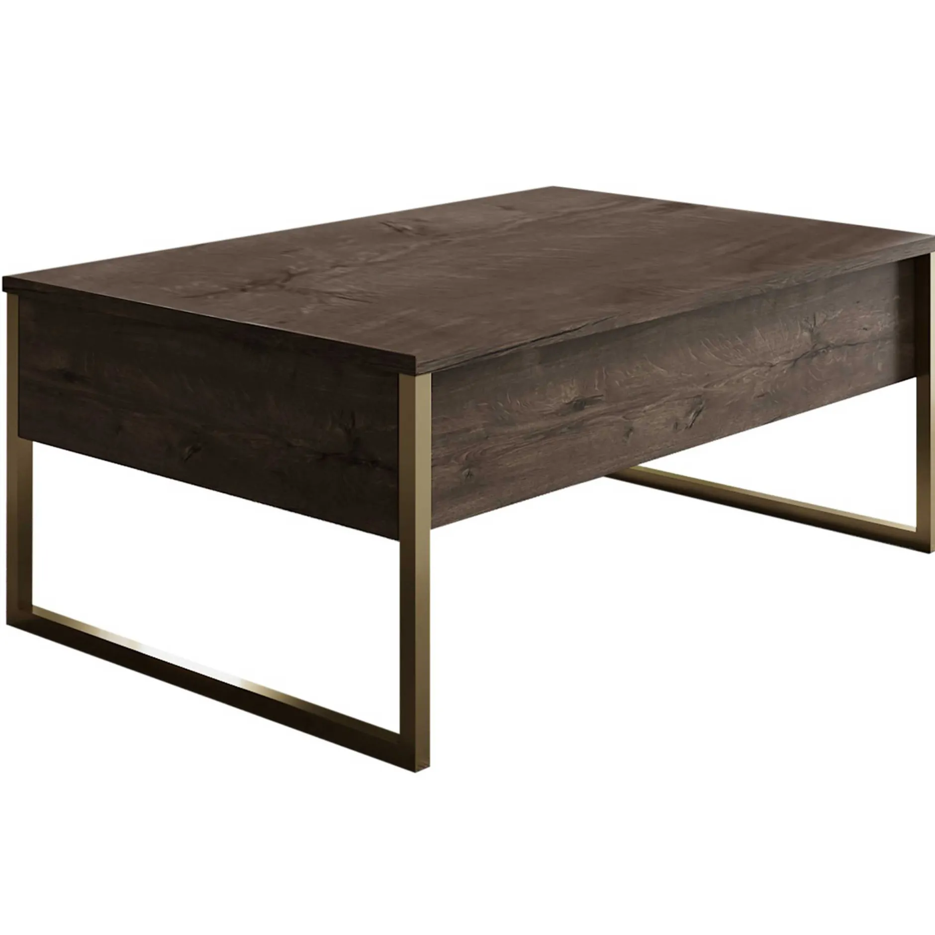 Luxe C Couchtisch | 100 % MELAMIN | Walnuss, Gold