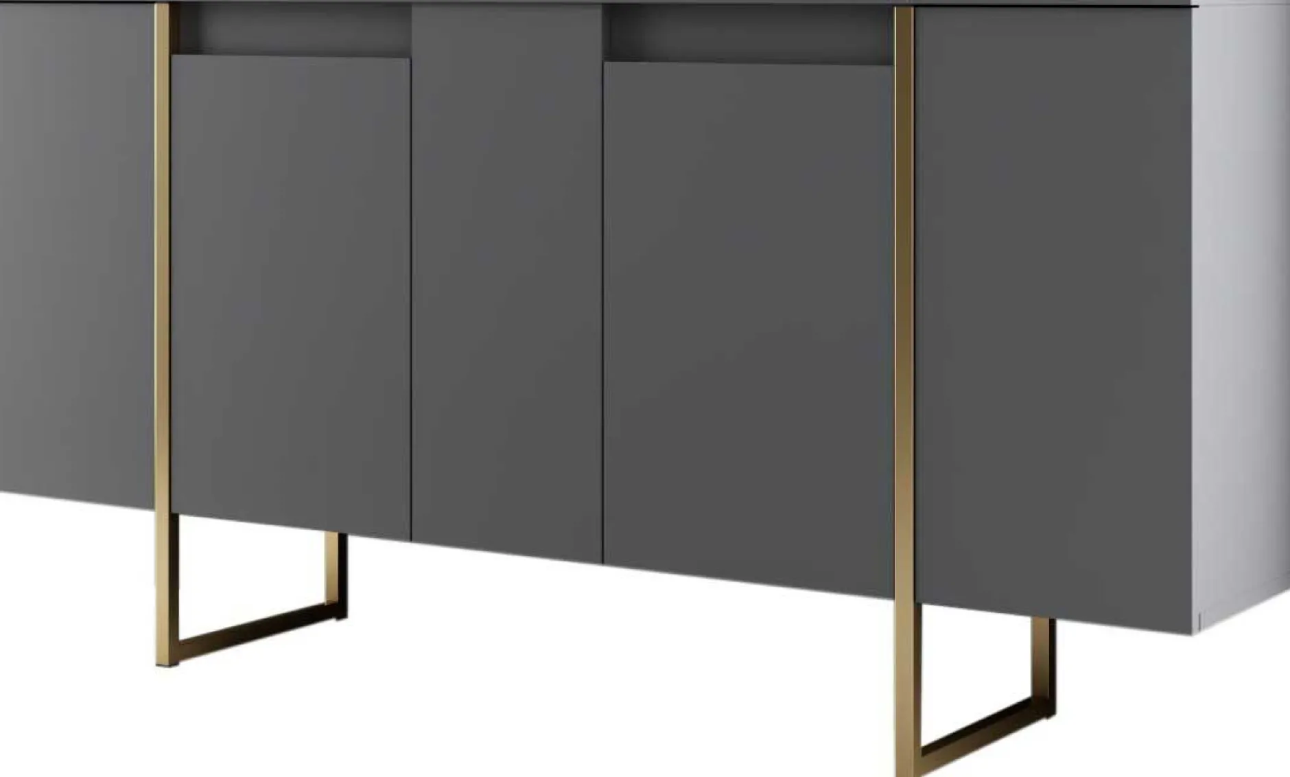 Luxe CO Konsole | 100 % MELAMIN | Anthrazit, Gold
