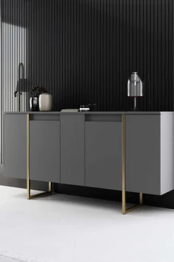 Luxe CO Konsole | 100 % MELAMIN | Anthrazit, Gold