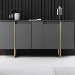 Luxe CO Konsole | 100 % MELAMIN | Anthrazit, Gold
