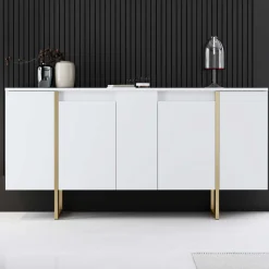 Luxe CO Konsole | 100 % MELAMIN | Weiß, Gold