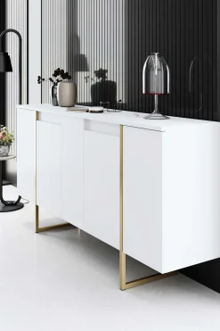 Luxe CO Konsole | 100 % MELAMIN | Weiß, Gold