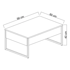Luxe Couchtisch | 100% MELAMIN | Anthrazit, Silber