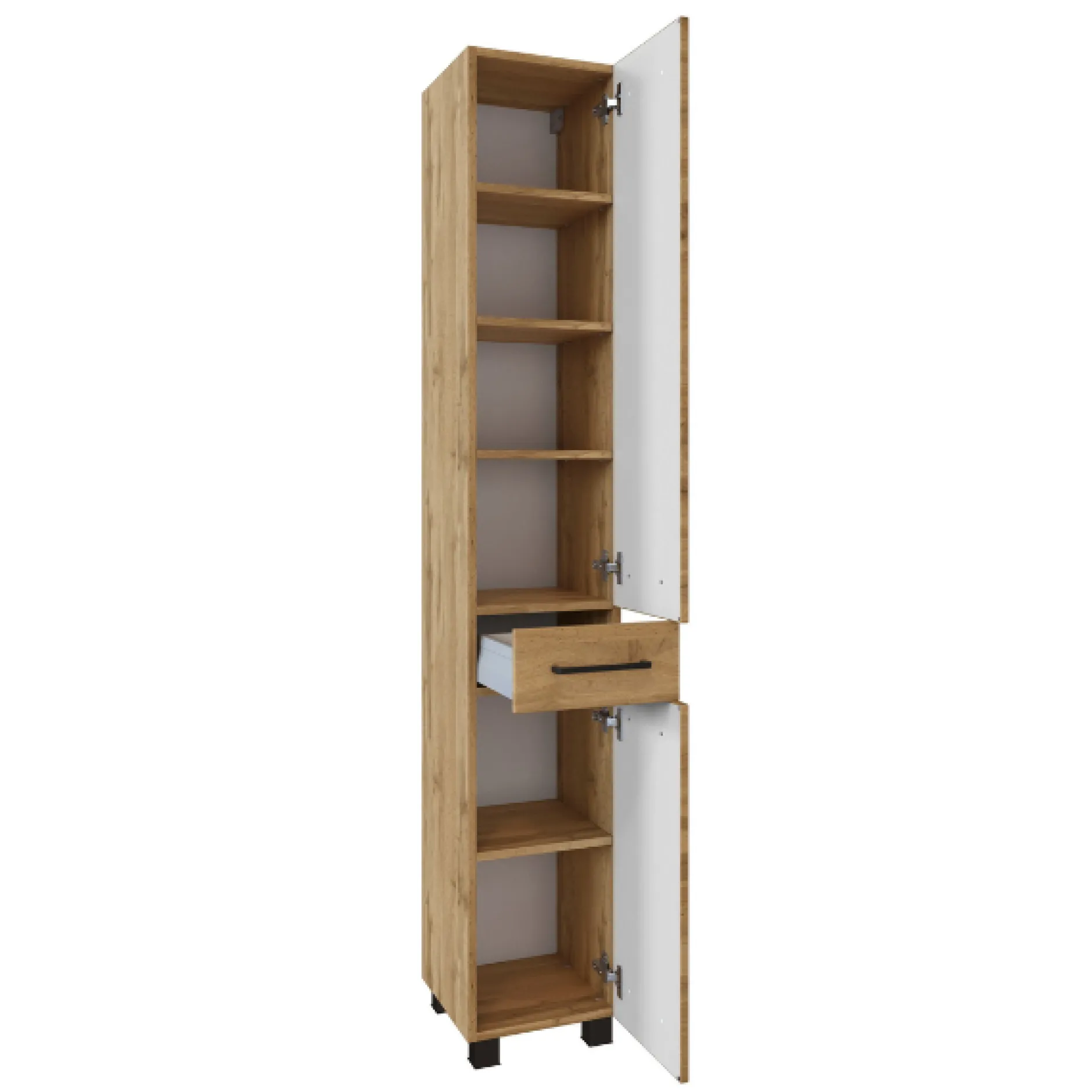 MalvoBadezimmer : Spiegelschrank, Waschbeckenschrank, Säulenschränke - Eiche